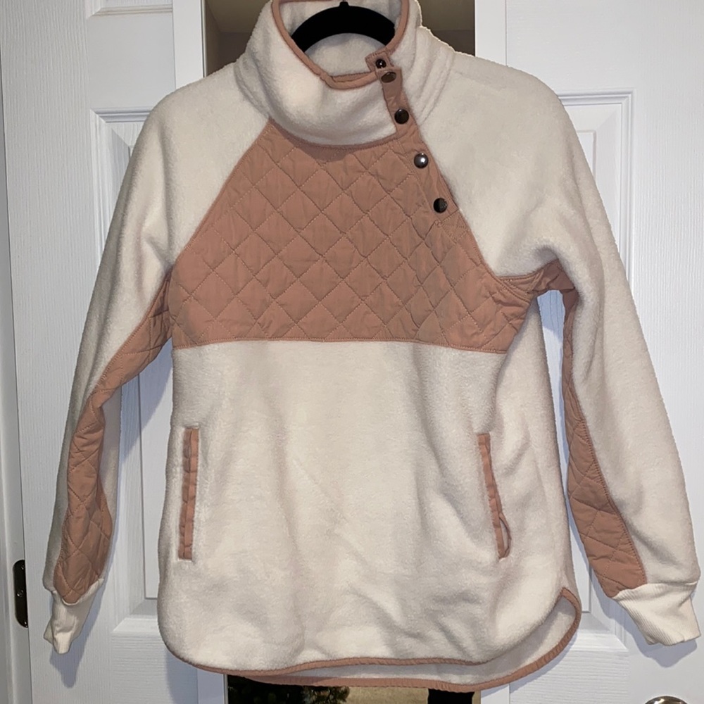 Asymmetrical Snap Up Fleece